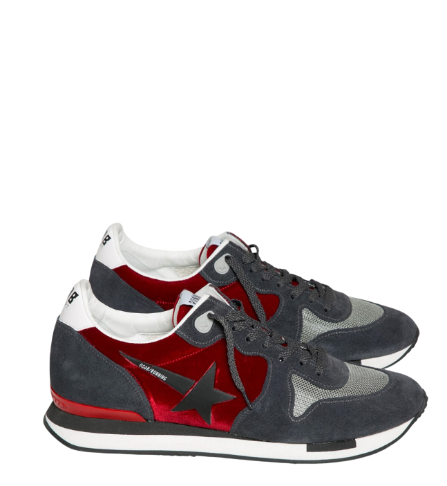 GOLDEN GOOSE Col P3 Star Red Velvet /black Star Running Trainers UK 7 EU 40