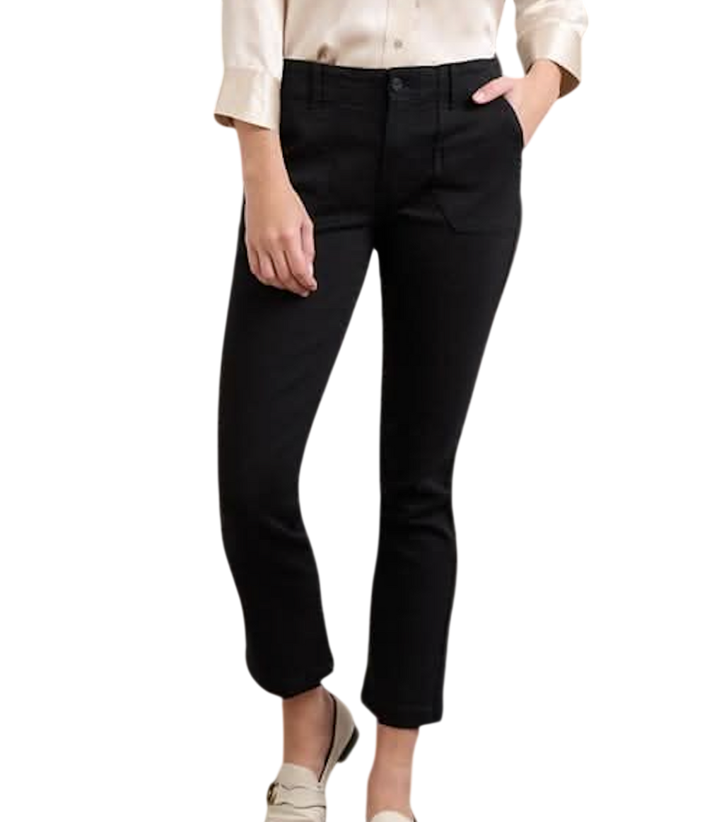 PAIGE Black mid-rise straight leg Jeans UK W25