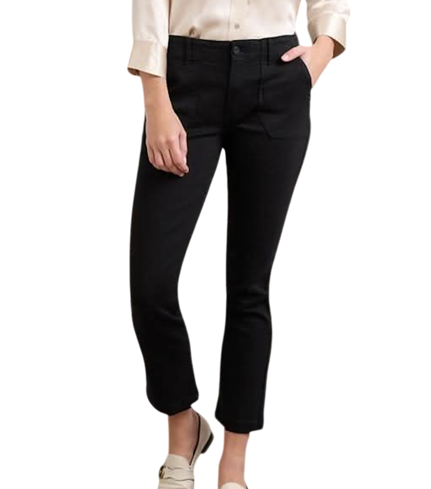PAIGE Black mid-rise straight leg Jeans UK W25