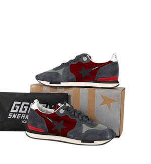 GOLDEN GOOSE Col P3 Star Red Velvet /black Star Running Trainers UK 7 EU 40