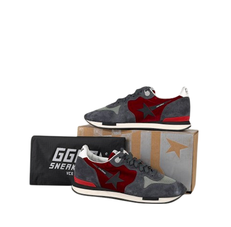 GOLDEN GOOSE Col P3 Star Red Velvet /black Star Running Trainers UK 7 EU 40