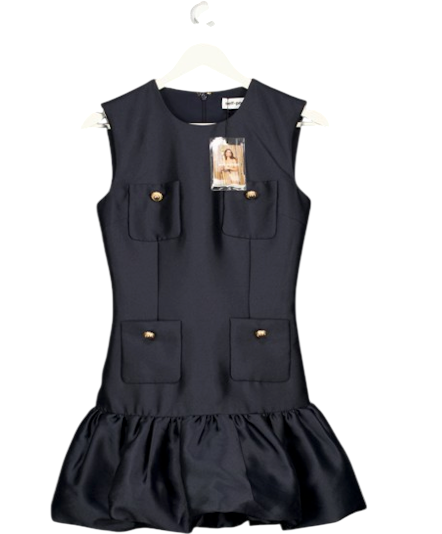 SELF PORTRAIT Navy Blue Taffeta Mini Dress UK 6