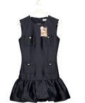 SELF PORTRAIT Navy Blue Taffeta Mini Dress UK 6
