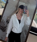 VARLEY Cream Eloise Zip-through Knit UK XXS