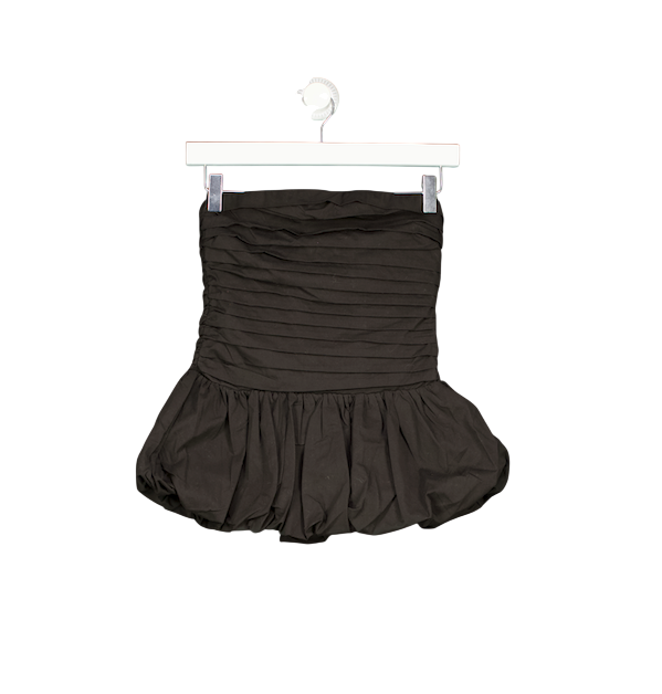 DISSH *Black* Peggy Ruched  Strapless Peplum Top UK 6