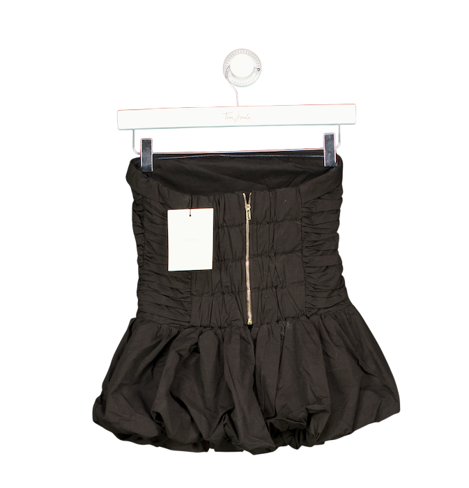DISSH *Black* Peggy Ruched  Strapless Peplum Top UK 6