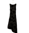 SALTED MUSE Black Velvet Floral Asymmetric Dress UK S