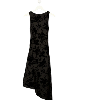 SALTED MUSE Black Velvet Floral Asymmetric Dress UK S
