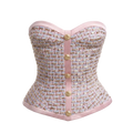 NADINE MERABI Maya Pink Bouclé-tweed Corset Top XXL UK 18