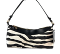 H&M Zebra-Print Canvas Shoulder Bag Black