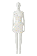 Runaway By Rozalia Ltd.Edition Squiggle Mini Dress White Sequins XS