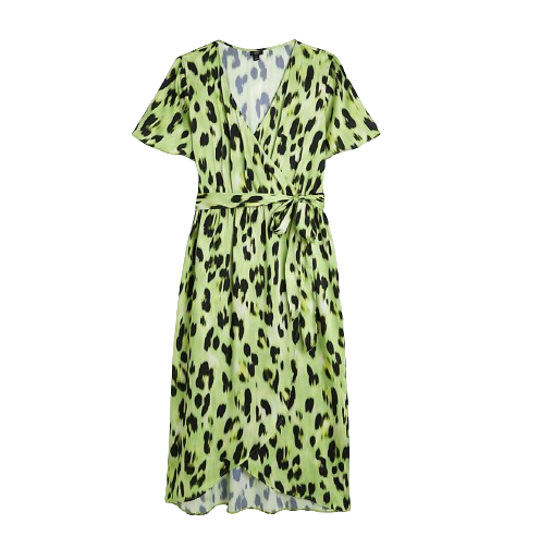 River Island Plus Yellow Animal Print Wrap Midi Dress BNWT UK 20