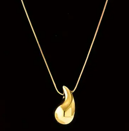 Gold large Teardrop  Necklace