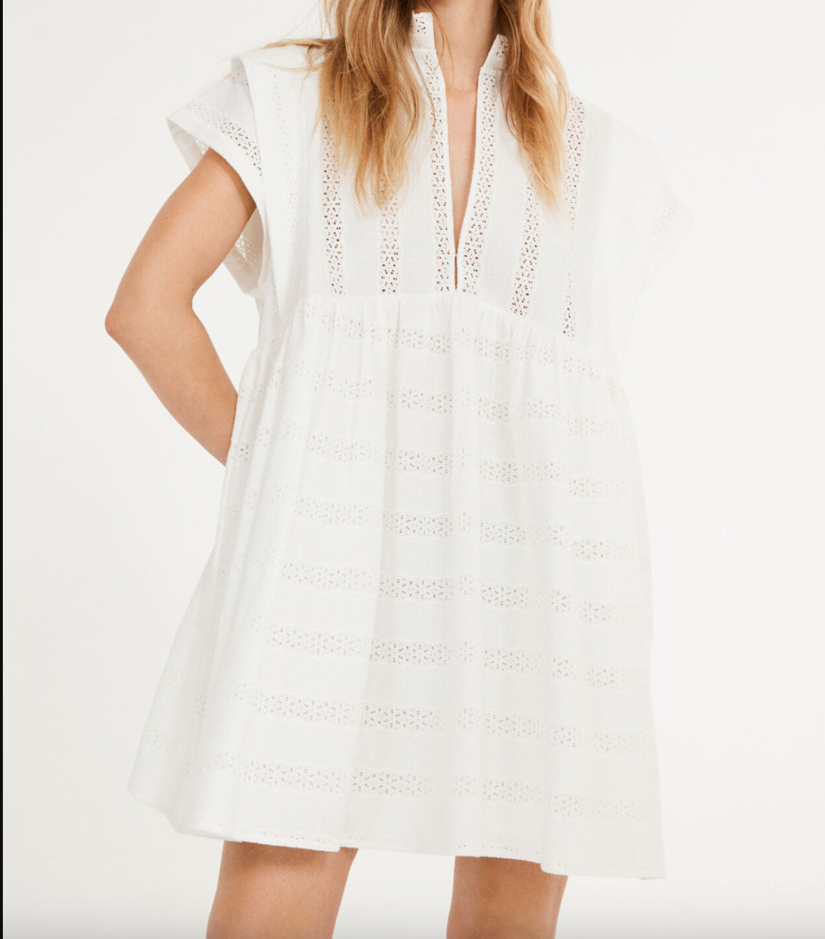 Claudie Pierlot Ecru Guipure lace dress UK 12