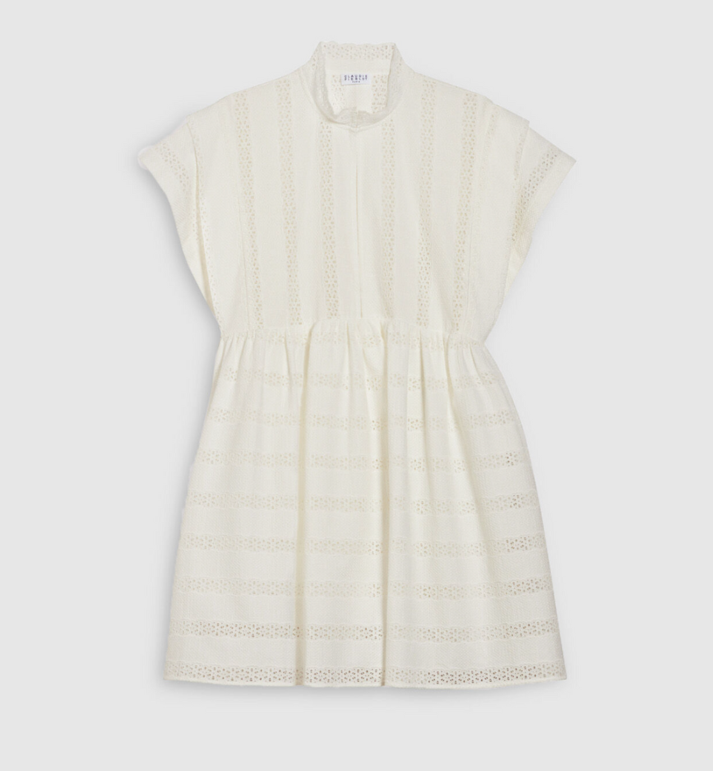 Claudie Pierlot Ecru Guipure lace dress UK 12