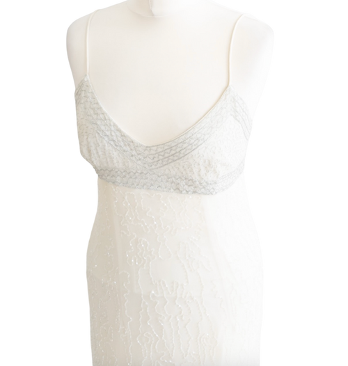 AMADA WAKELEY Elements  White Beaded Maxi Dress UK 10