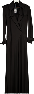 Norma Kamali Black Wide Leg Belted Jumpsuit Fr36 UK S