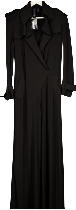 Norma Kamali Black Wide Leg Belted Jumpsuit Fr36 UK S