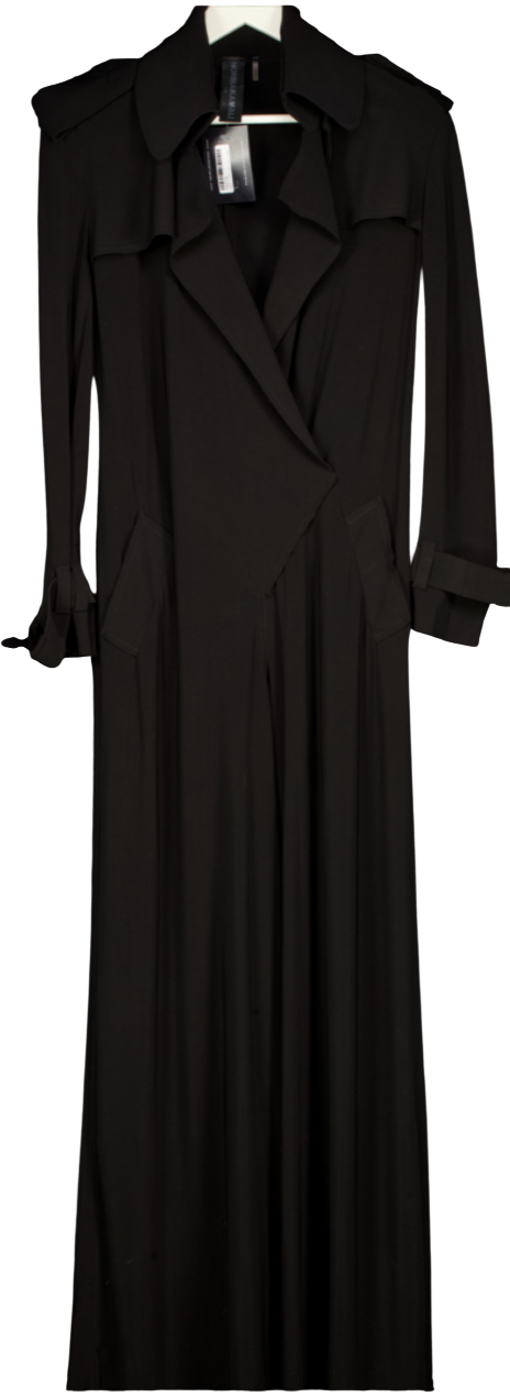 Norma Kamali Black Wide Leg Belted Jumpsuit Fr36 UK S
