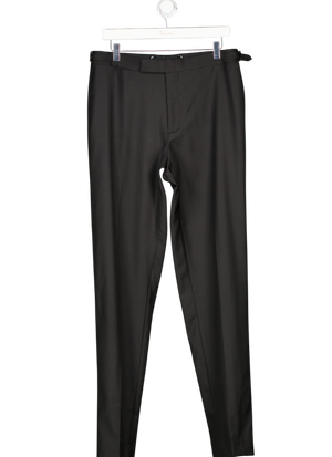 SUITSUPPLY Black 100% Fine Wool Slim Leg Straight Tuxedo Trousers Sz36 W31
