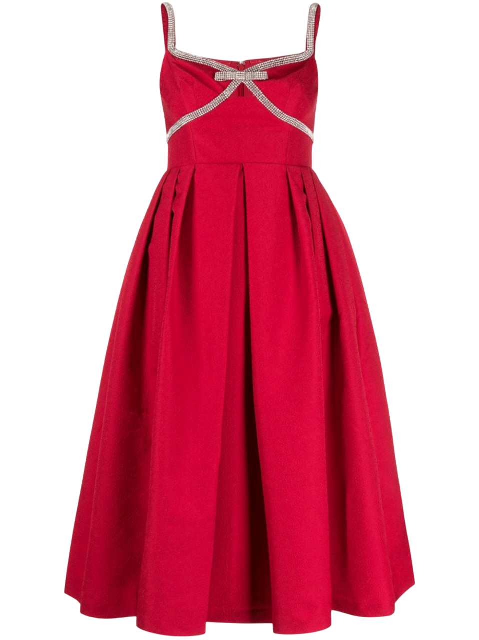 Self-Portrait Bow-embellished Midi Dress In Red UK 4