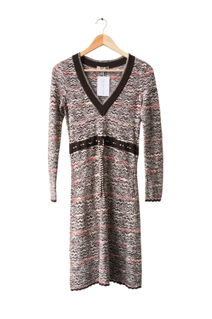 Missoni Zigzag Knit Long Sleeved Dress UK 16