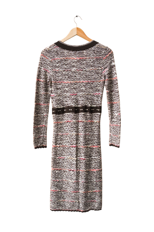 Missoni Zigzag Knit Long Sleeved Dress UK 16