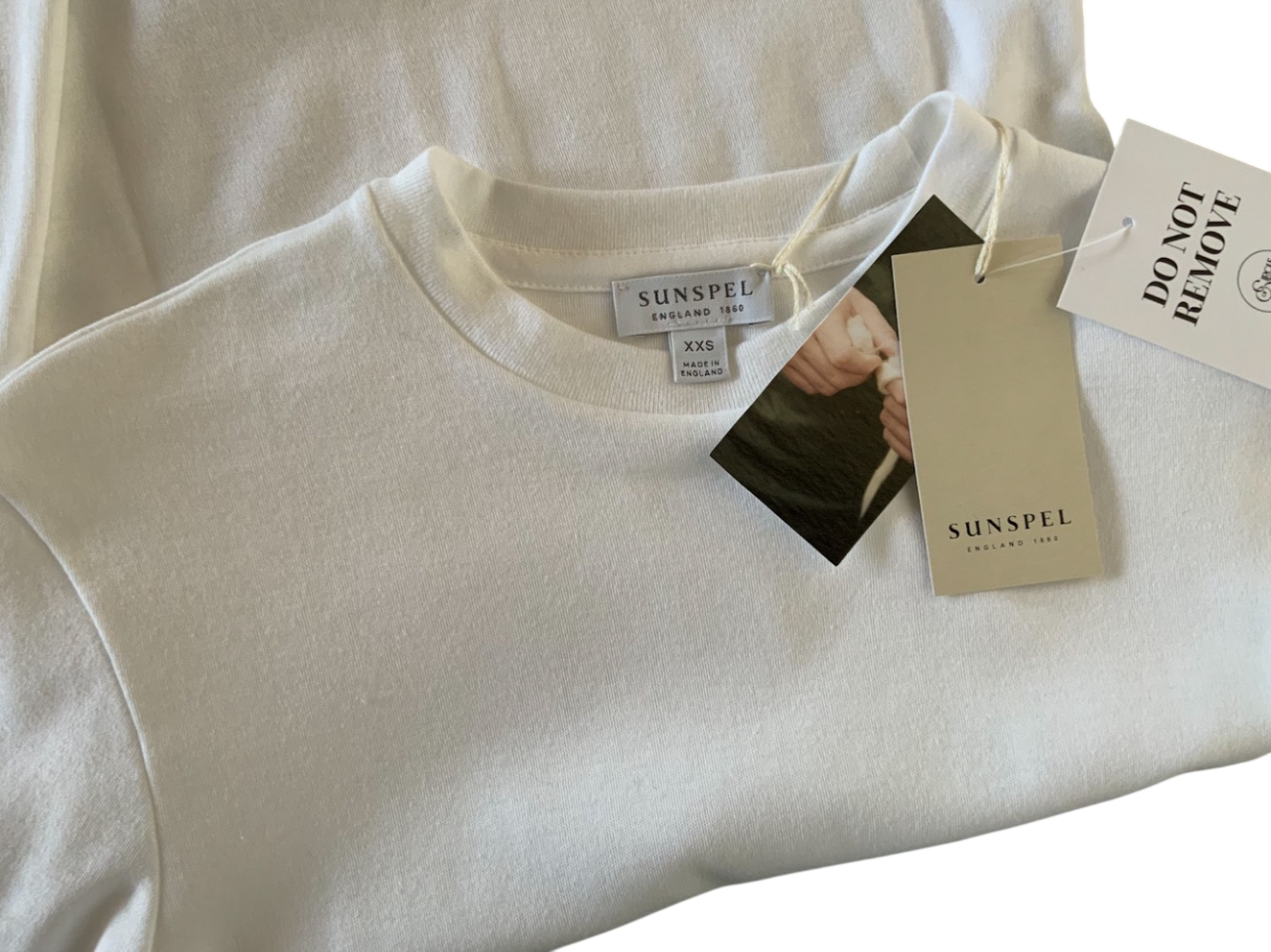 Sunspel White Classic Supima Cotton T‑shirt UK XXS