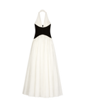 LEAU White & Black Harlowe  Corset Maxi Dress UK XS