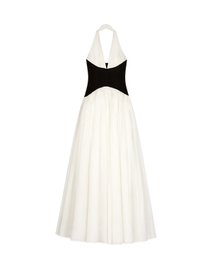LEAU White & Black Harlowe  Corset Maxi Dress UK XS