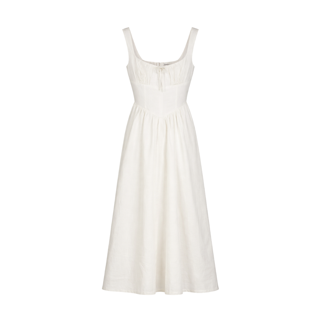 REFORMATION White Balia Linen Dress Us2 UK 6