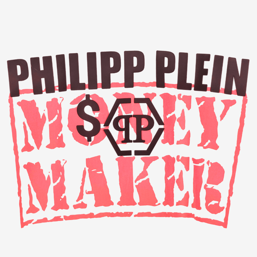 PHILIPP PLEIN White "Money Maker"  Logo T-shirt UK M