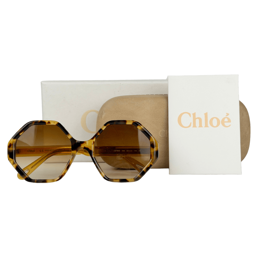 Chloé Brown Ce750s Havana Octagonal Sunglasses in Case