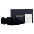 SUITSUPPLY Black Tuxedo Slip-on Cotton Velvet Loafer UK 10 EU 44 👞