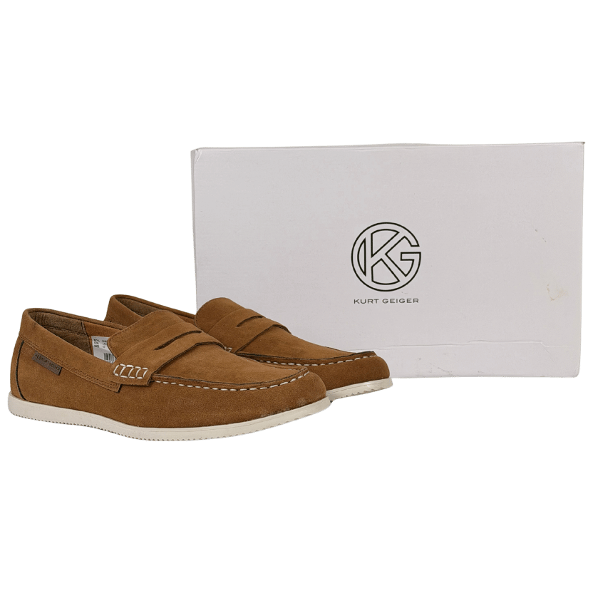 KG Kurt Geiger Brown Suede Shane Tan Loafers UK 9 EU 43 👞