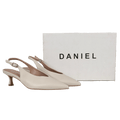 Daniel Siamma Cream Leather Kitten Heel Sling Backs UK 6 EU 39 👠