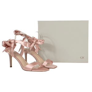 Charles & Keith Pink Eliana Satin Tie-around Heeled Sandals UK 6 EU 39