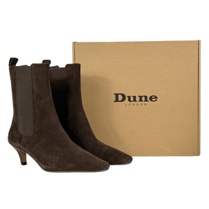 Dune Brown Odele Suede Pointed Heeled Ankle Boots UK 6 EU 39