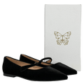 Age Of Innocence Black Thea Velvet Flats UK 7 EU 40 👠