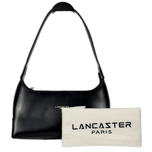 Lancaster Black Leather Rectangle Bag One Size