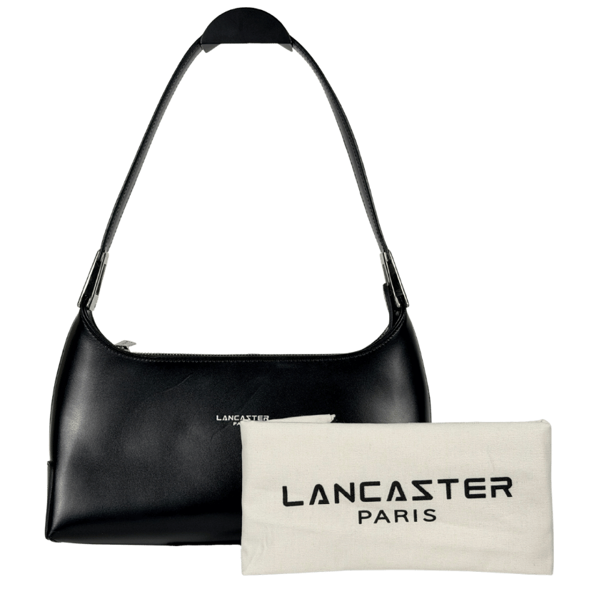 Lancaster Black Leather Rectangle Bag One Size