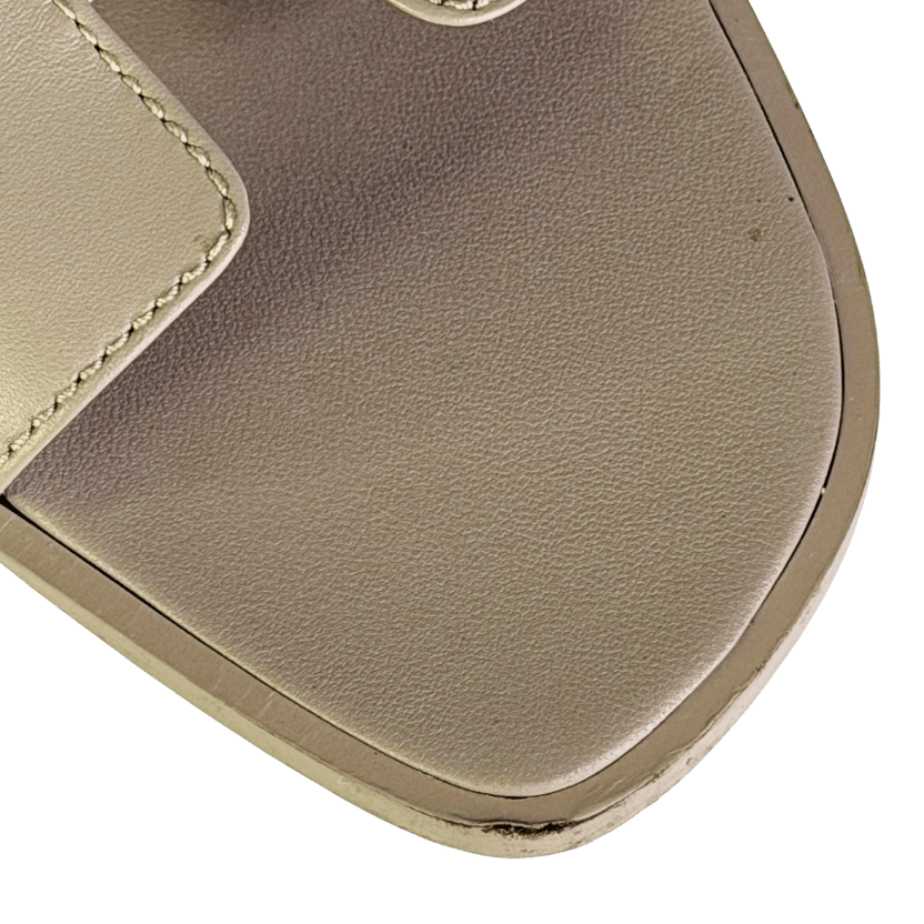 Hermès Beige Iconic Etoupe Epsom Leather Oran 'H' Sandals UK 6.5 EU 39.5 👠