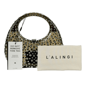 L'ALINGI Black Crystal Encrusted Resin Bag