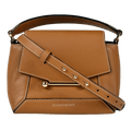 STRATHBERRY Tan Brown / Gold Hardware 100% Pebbled Leather Mosaic Nano Top Handle Bag