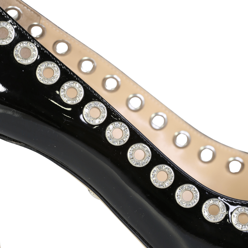 Mach & Mach Black Eyelet-lace Pumps UK 5 EU 38 👠