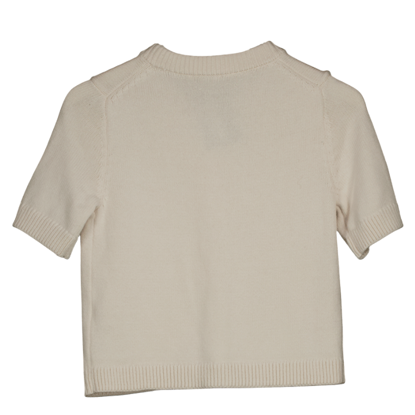 Abercrombie & Fitch Cream Short-sleeve Crew Cardigan UK XS