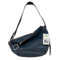 BURBERRY Blue Medium Pebbled Knight Leather Shoulder Bag