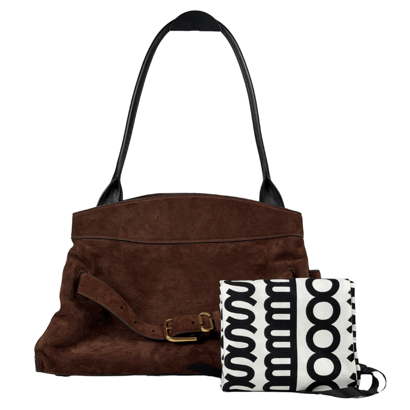 Marc Jacobs Chocolate Brown The Dakota Suede Leather Tote / Shoulder Bag