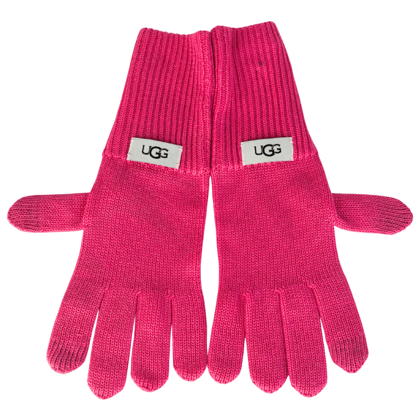 UGG Pink Knit Tech Gloves One Size