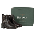 BARBOUR Brown / Antique Brass Pebbled Leather Double Buckle Ankle Boots UK 3 EU 36